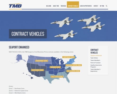 WordPress Web Design and WordPress Web Development for TMB - Contract Vehicles