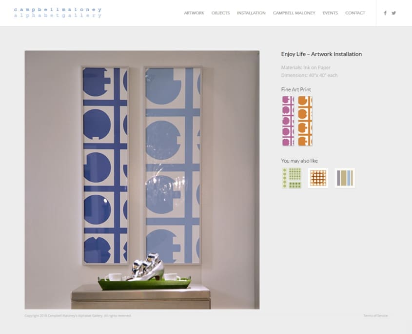 Alphabet Gallery Website Design - Contemporary Alphabet - Enjoy Life Installation - Barbara Hawthorn Interiors