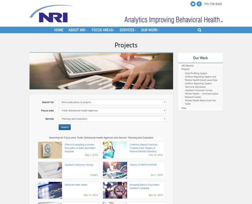 Web Design and Umbraco Web Development for NRI - Projects