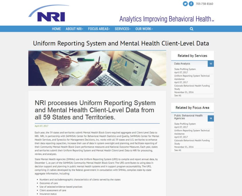 Website Design and Website Development for NRI - Uniform Reporting System