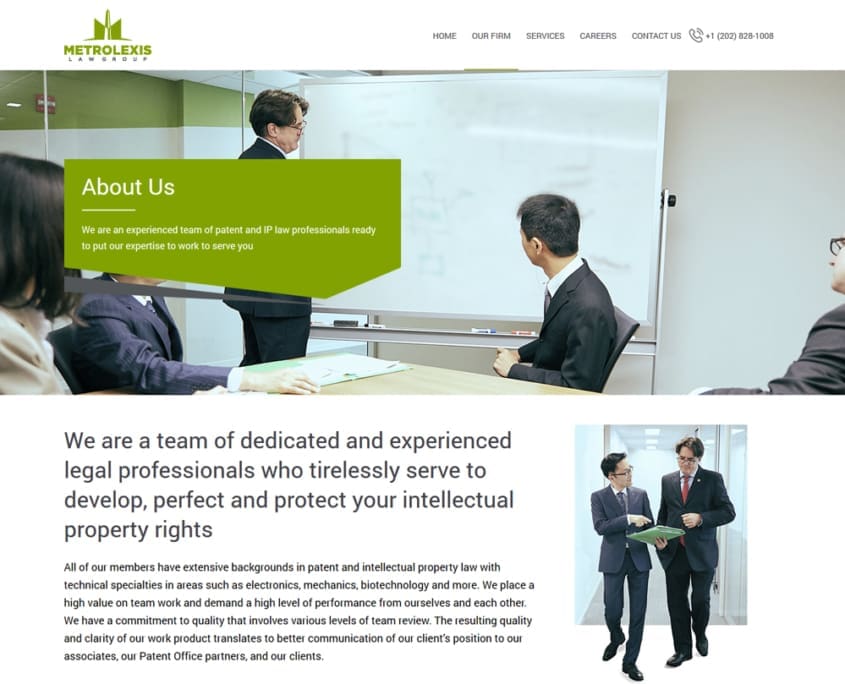METROLEXIS Website Design - About page