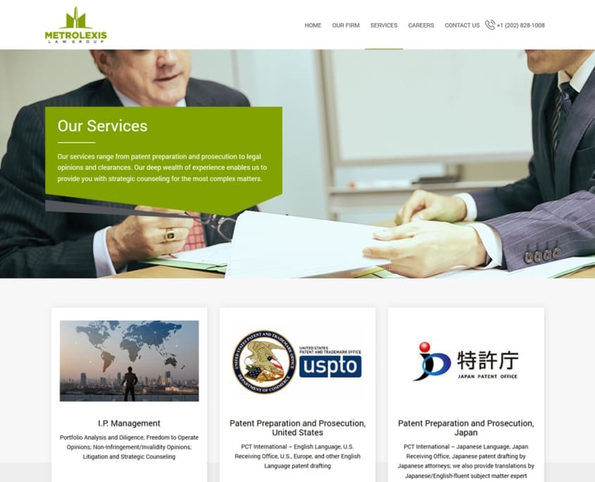 METROLEXIS Website Design - Services page