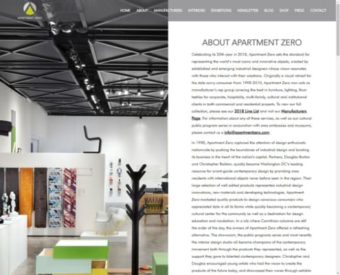 Apartment Zero - WordPress Website Design - About