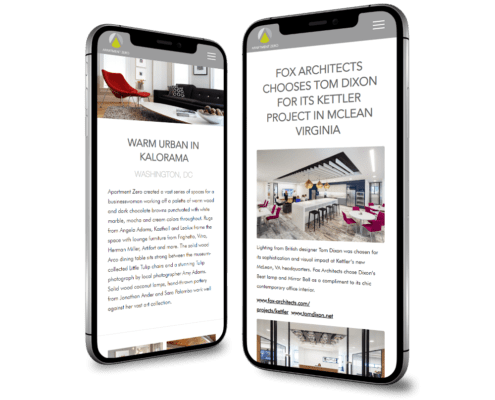 Apartment Zero - WordPress Website Design - Interiors Project + Blog Post