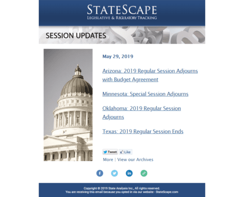 StateScape Email Newsletter - Session Updates