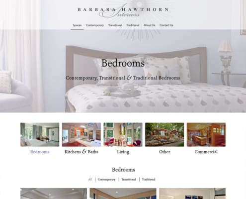 WordPress Website Design and WordPress Website Development for Barbara Hawthorn Interiors - Bedrooms