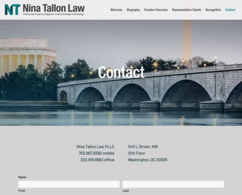 Nina Tallon Law website - Contact