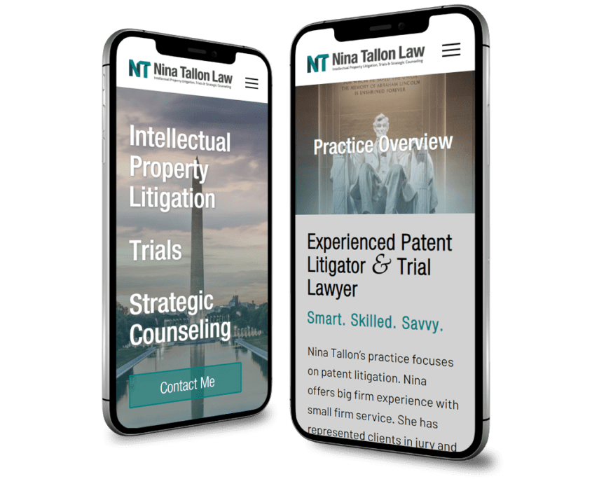 Nina Tallon Law website - Welcome - Mobile