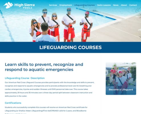High Sierra Pools Website - Lifeguarding Courses