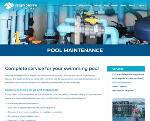 High Sierra Pools Website - Pool Maintenance