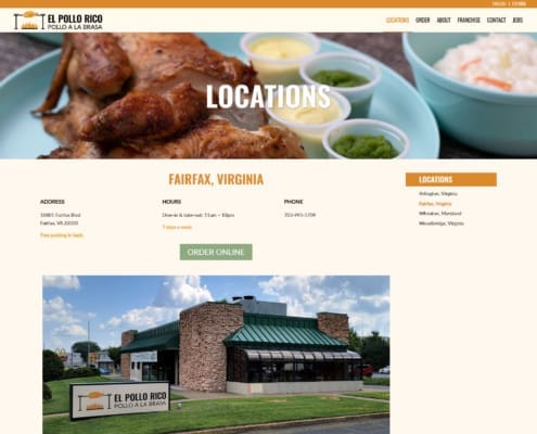 El Pollo Rico Website - Fairfax, Virginia